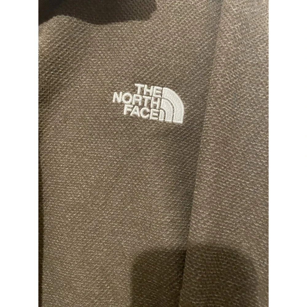 The North Face Men's Xxl Brown Textured Grid Fleece 1/4 Zip Pullover Jacket